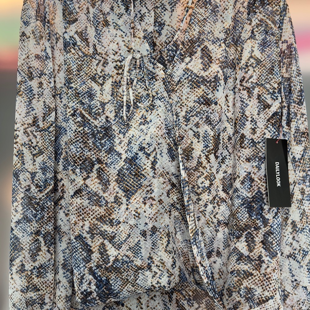 Snakeskin Print Blouse